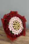 Kırmızı Gül, Raffaello ve Rocher Çikolata Buketi