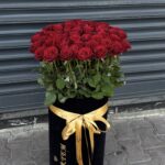 Lüks Kadife Kutuda 51'li İthal Premium Kırmızı Güller