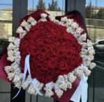 101 Canlı Gül ve Ayıcık Buketi