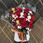 Canlı Güller ve Panda Buketi